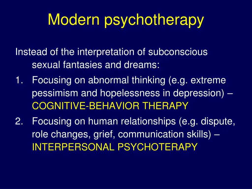 modern psychotherapy