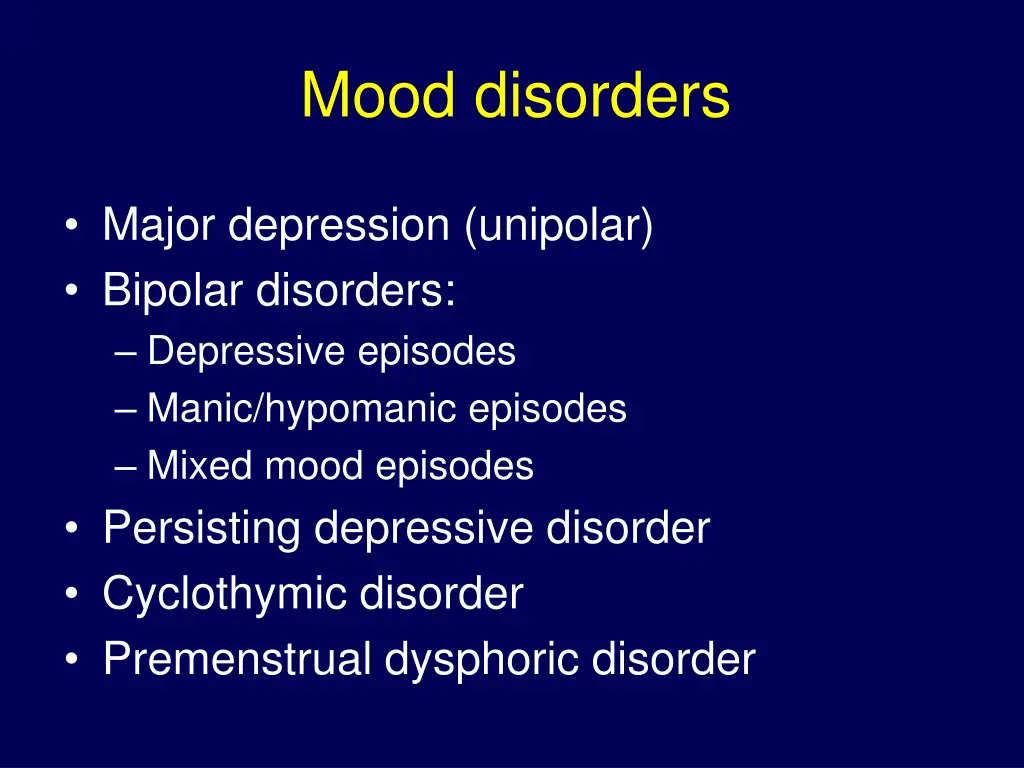 mood disorders