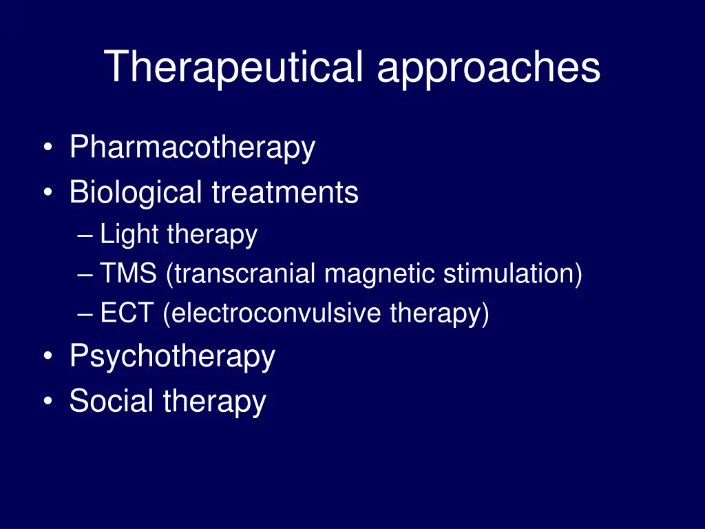 therapeutical approaches