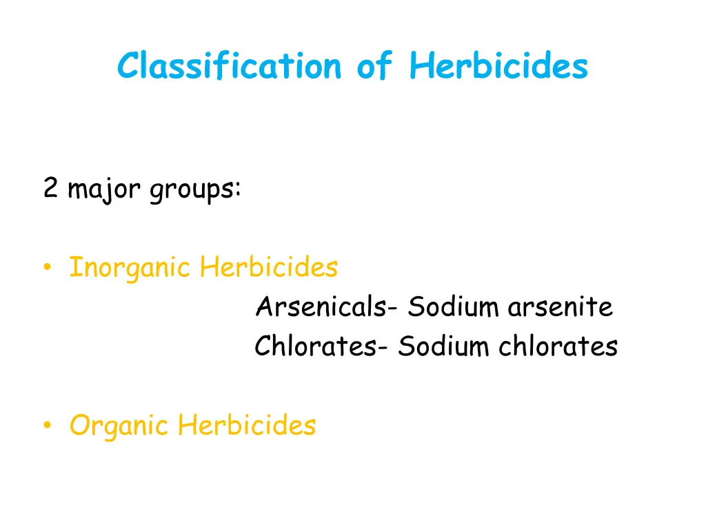 classification of herbicides