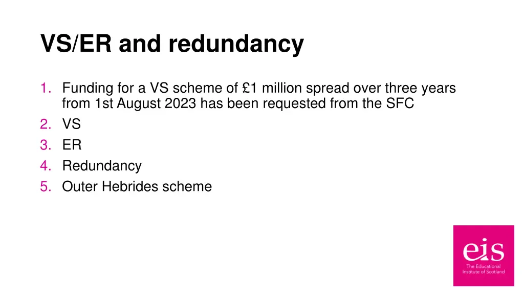 vs er and redundancy