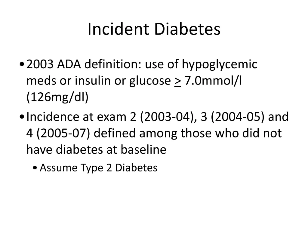 incident diabetes