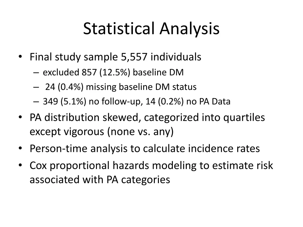 statistical analysis