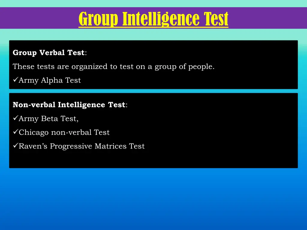 group intelligence test