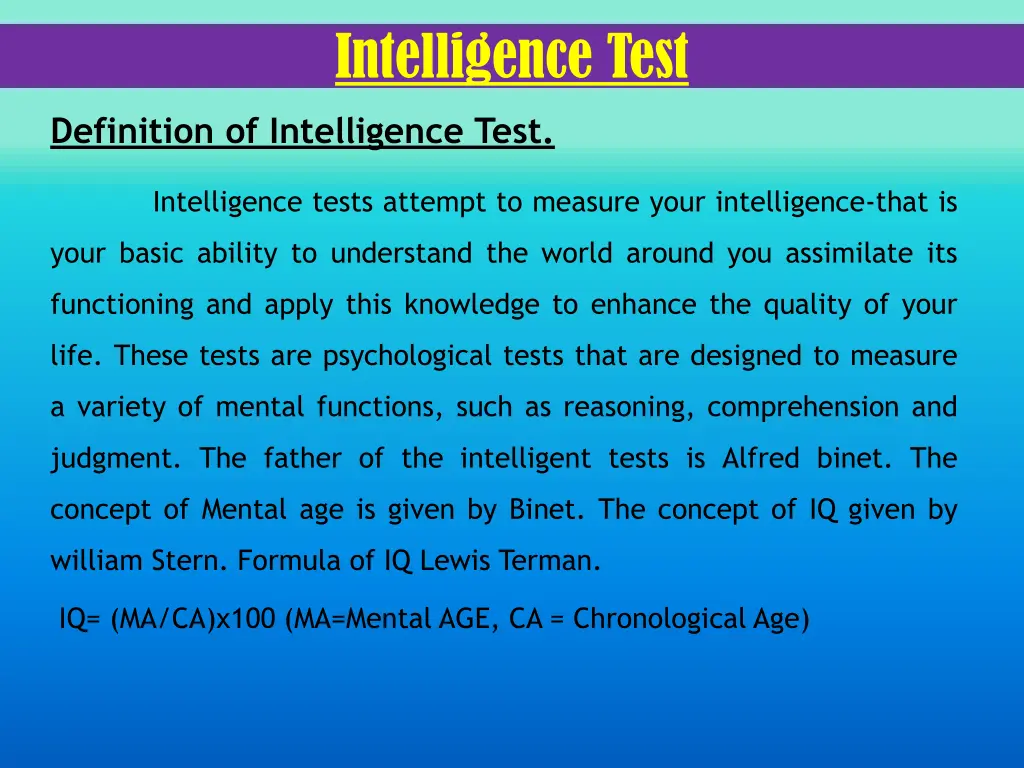 intelligence test