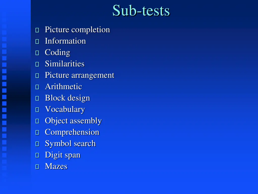 sub tests