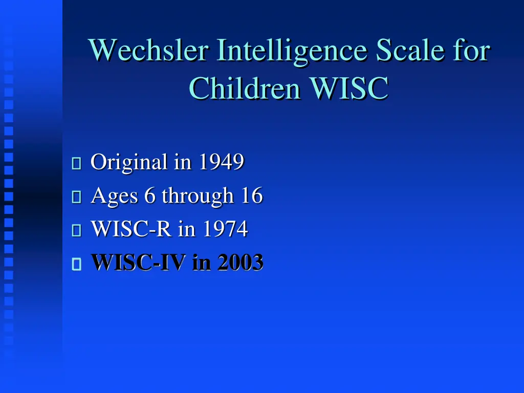wechsler intelligence scale for children wisc