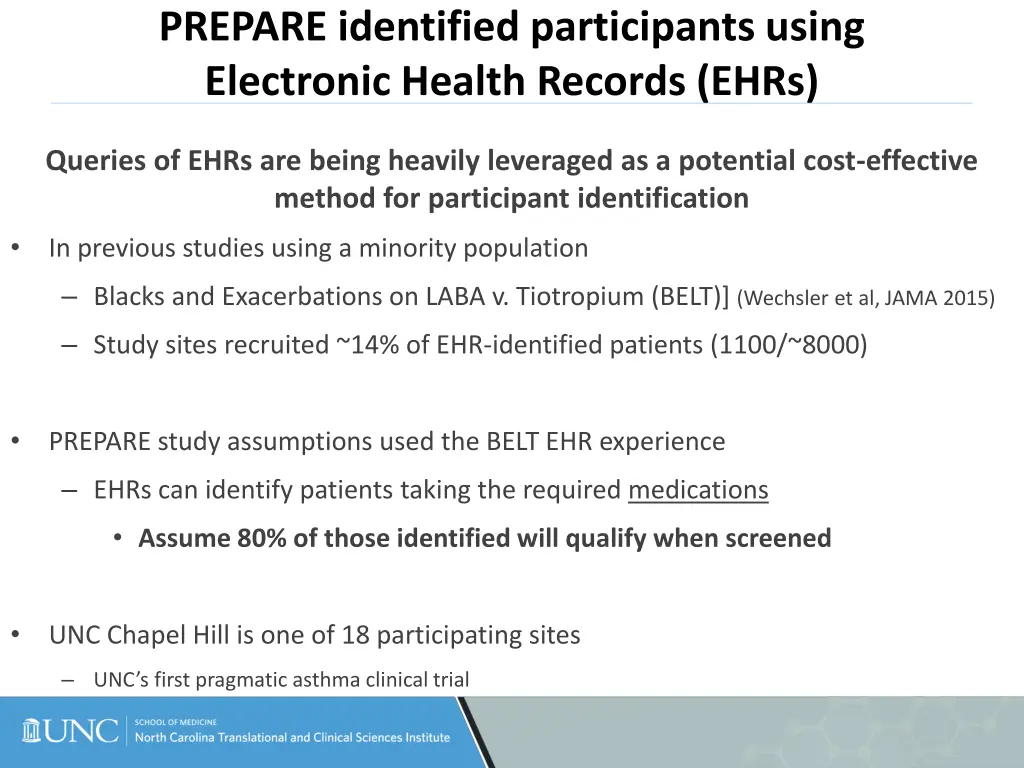 prepare identified participants using electronic