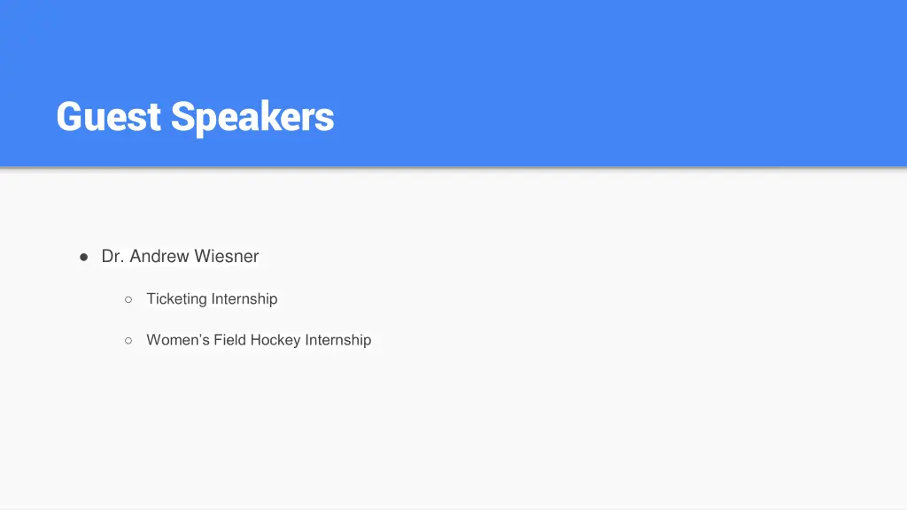 guest speakers