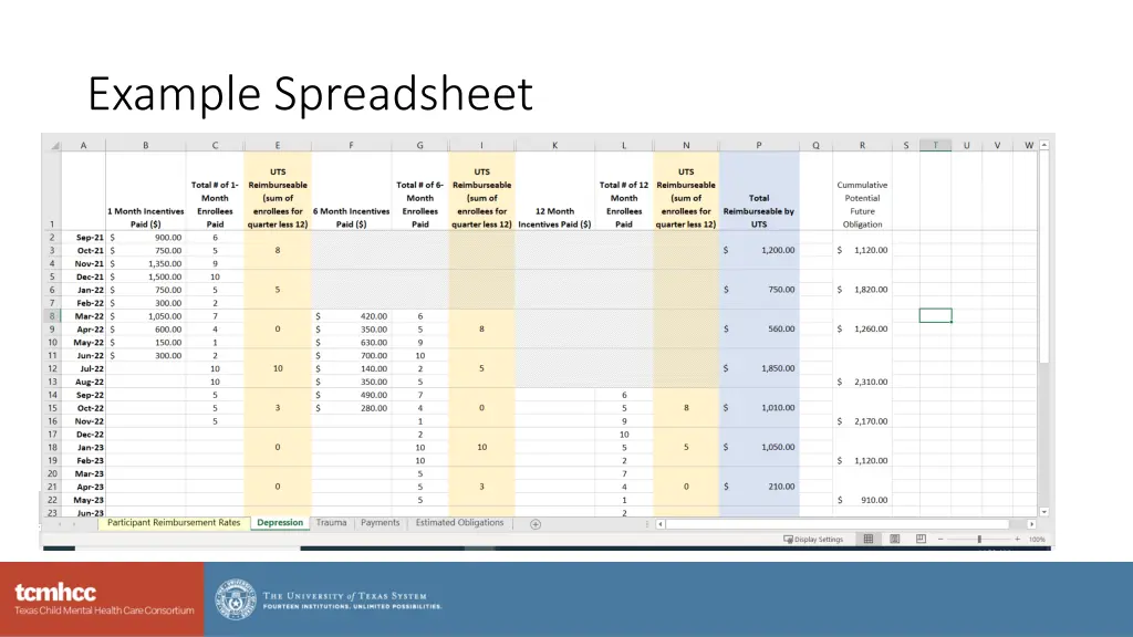 example spreadsheet