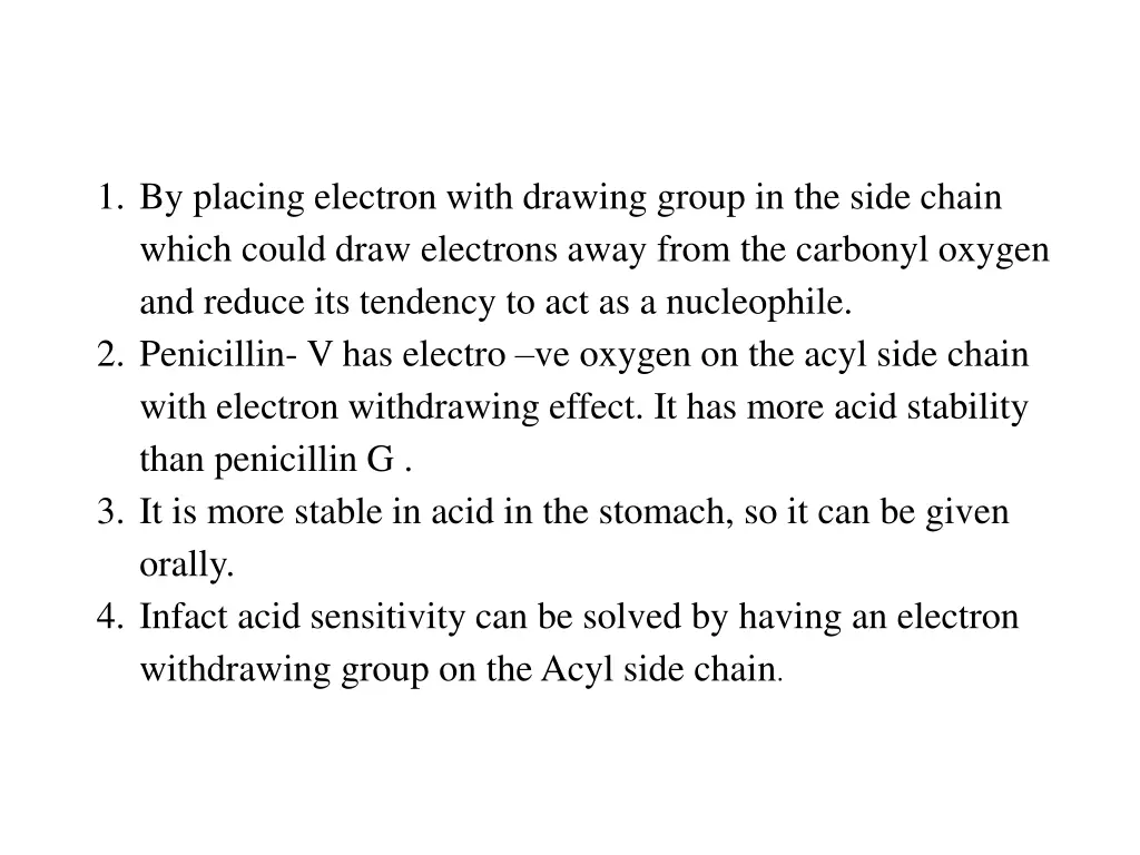 1 by placing electron with drawing group