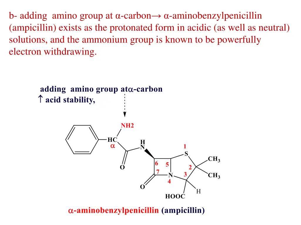 b adding amino group at carbon