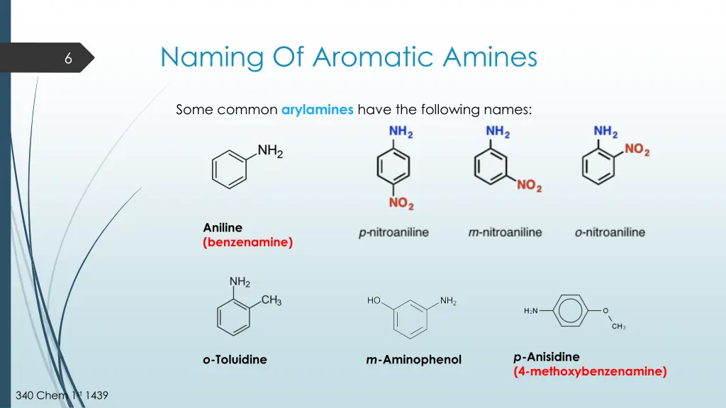 naming of aromatic amines