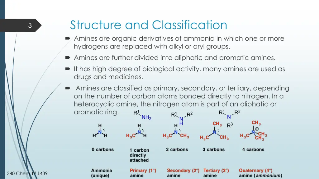 structure and classification amines are organic
