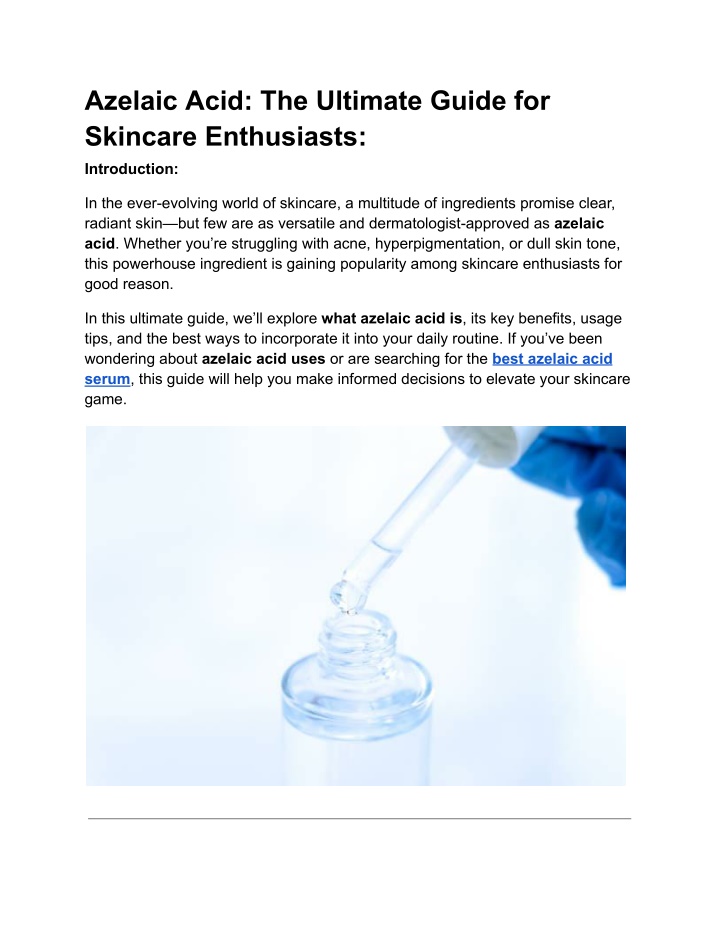 azelaic acid the ultimate guide for skincare