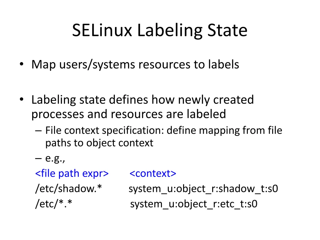 selinux labeling state