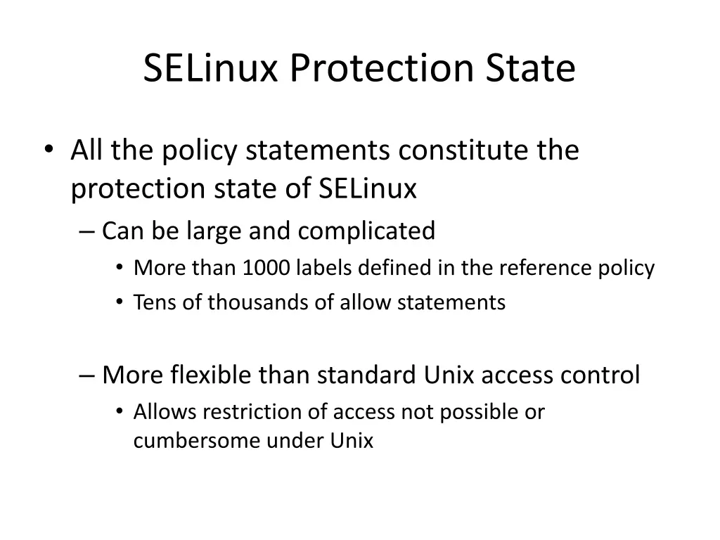 selinux protection state