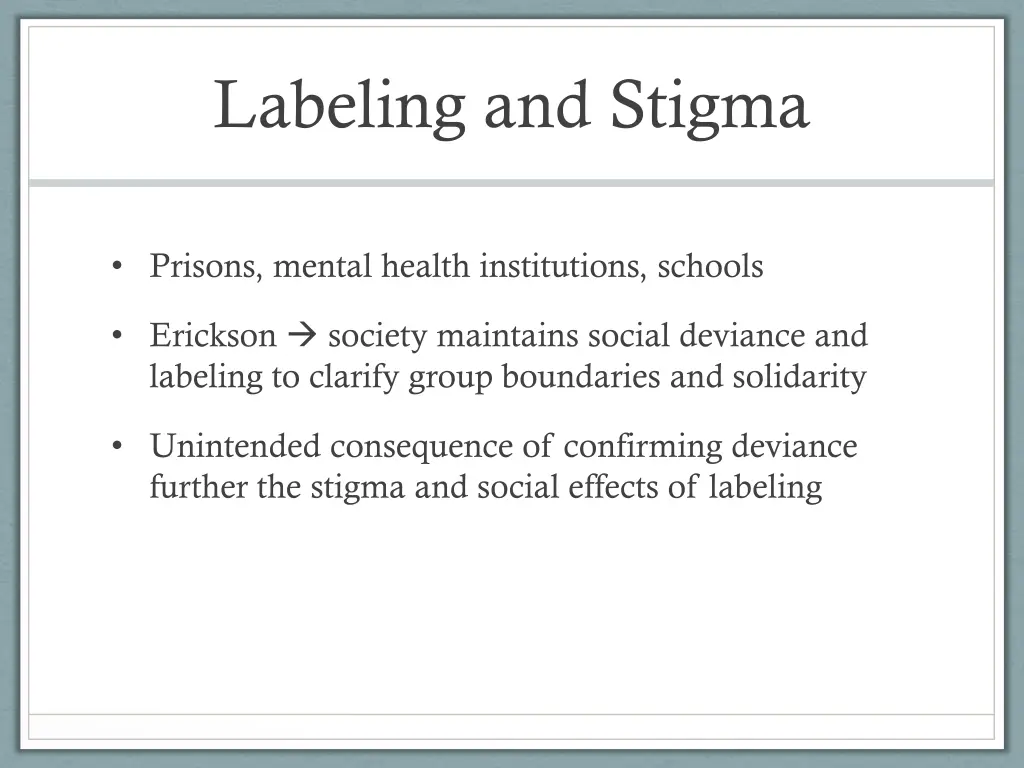 labeling and stigma