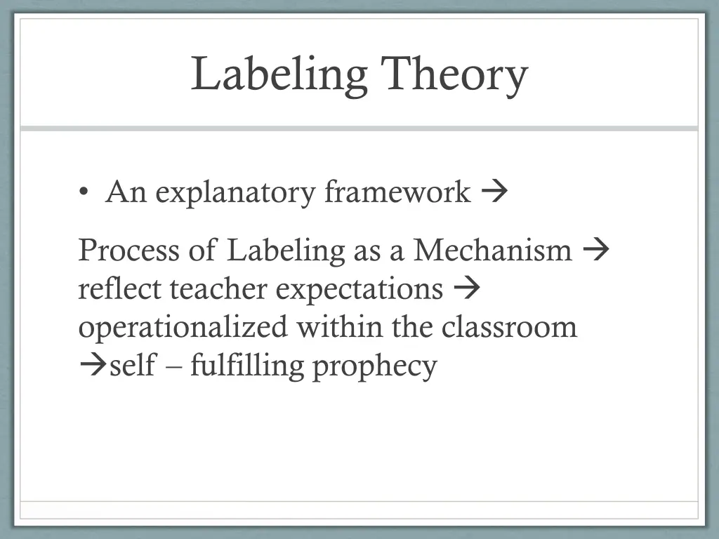 labeling theory