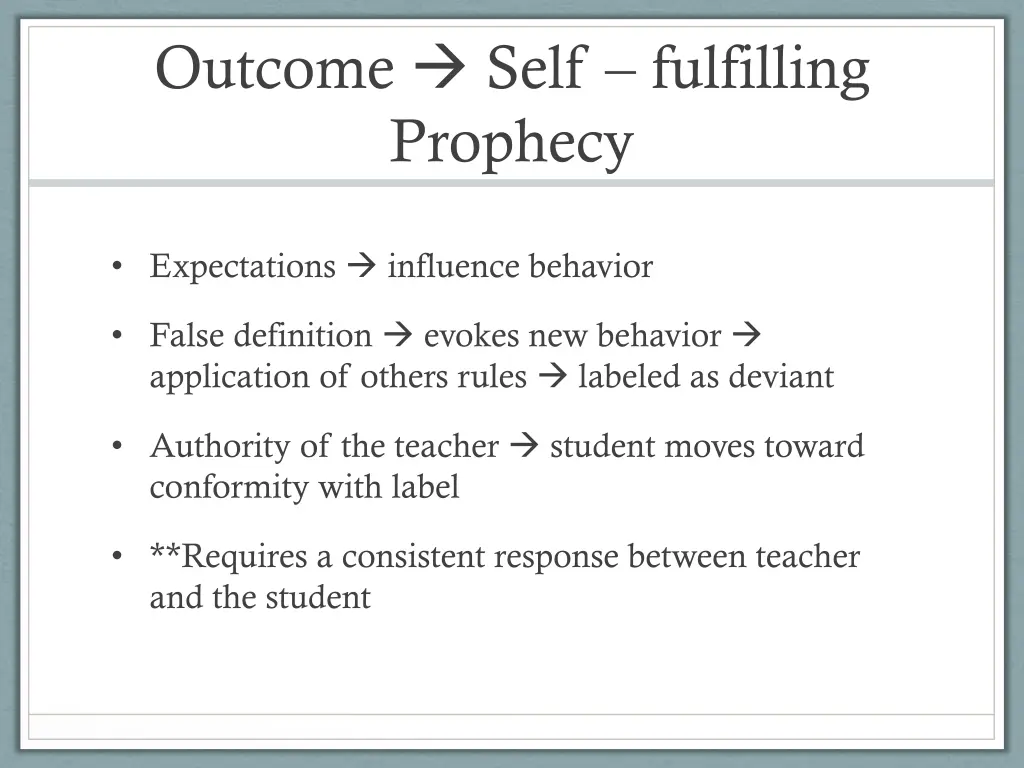 outcome self fulfilling prophecy