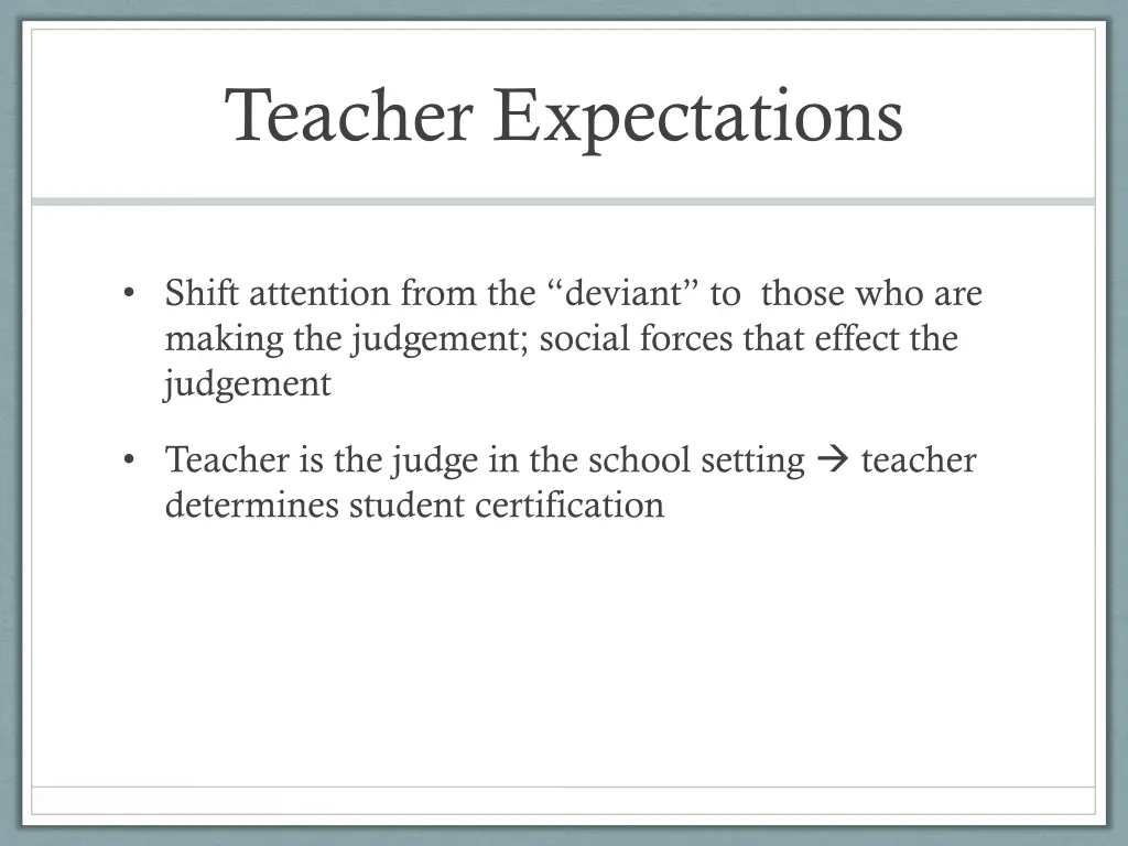 teacher expectations