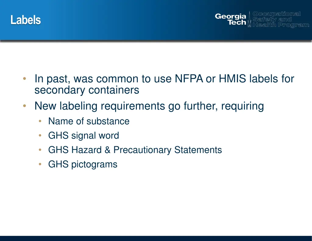 labels