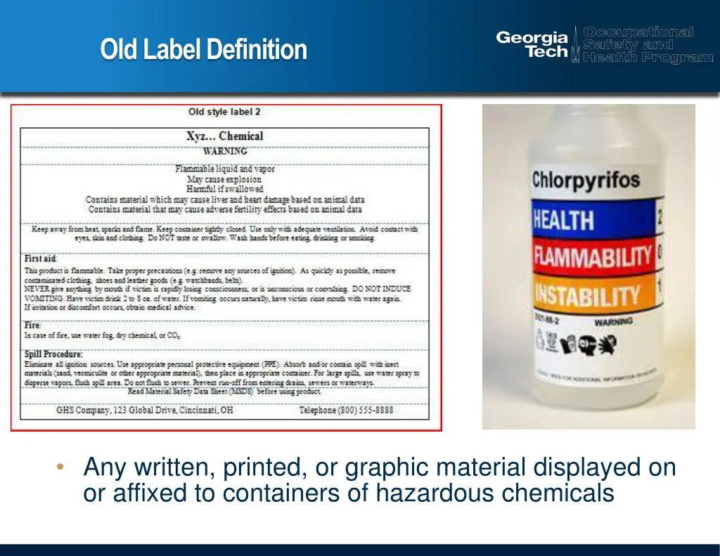 old label definition