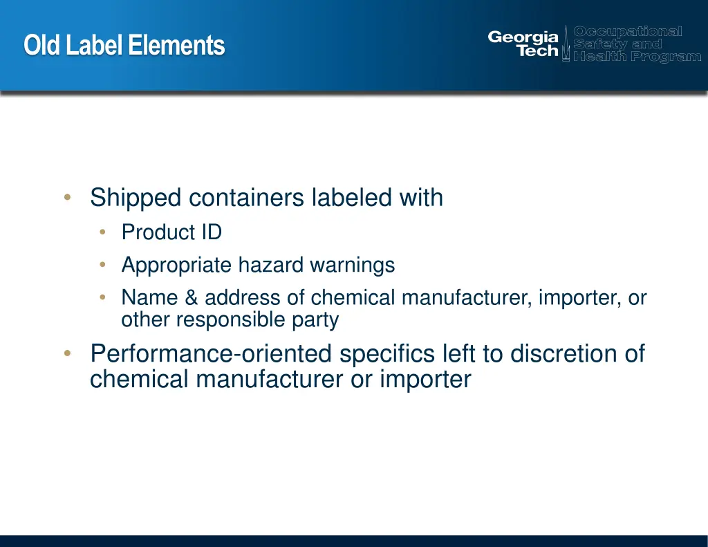 old label elements