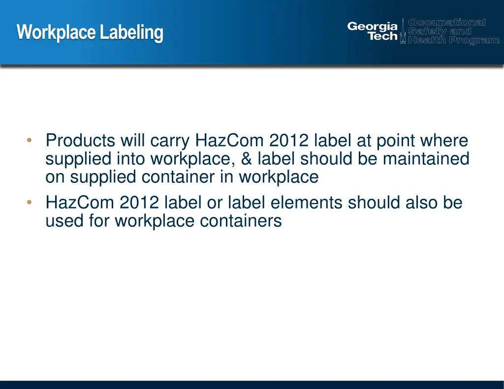 workplace labeling