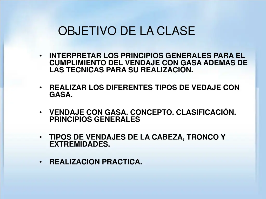 objetivo de la clase