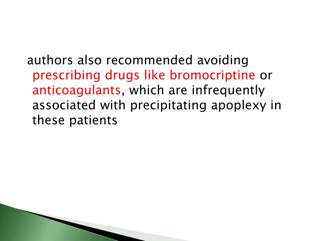 authors also recommended avoiding prescribing