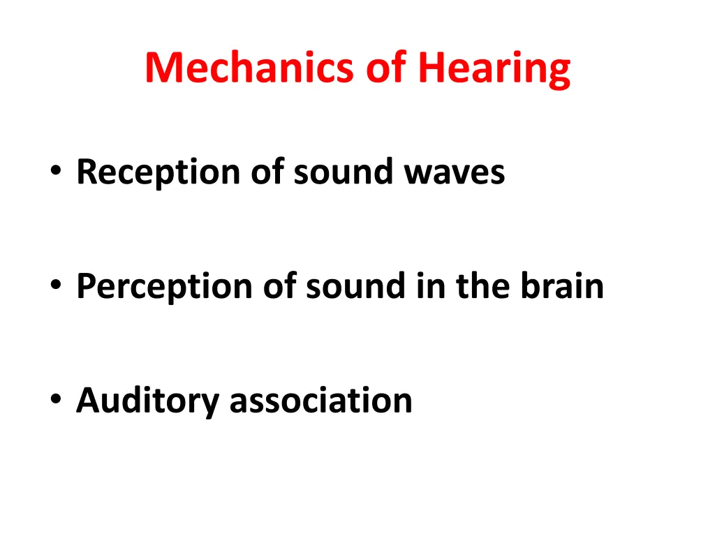mechanics of hearing