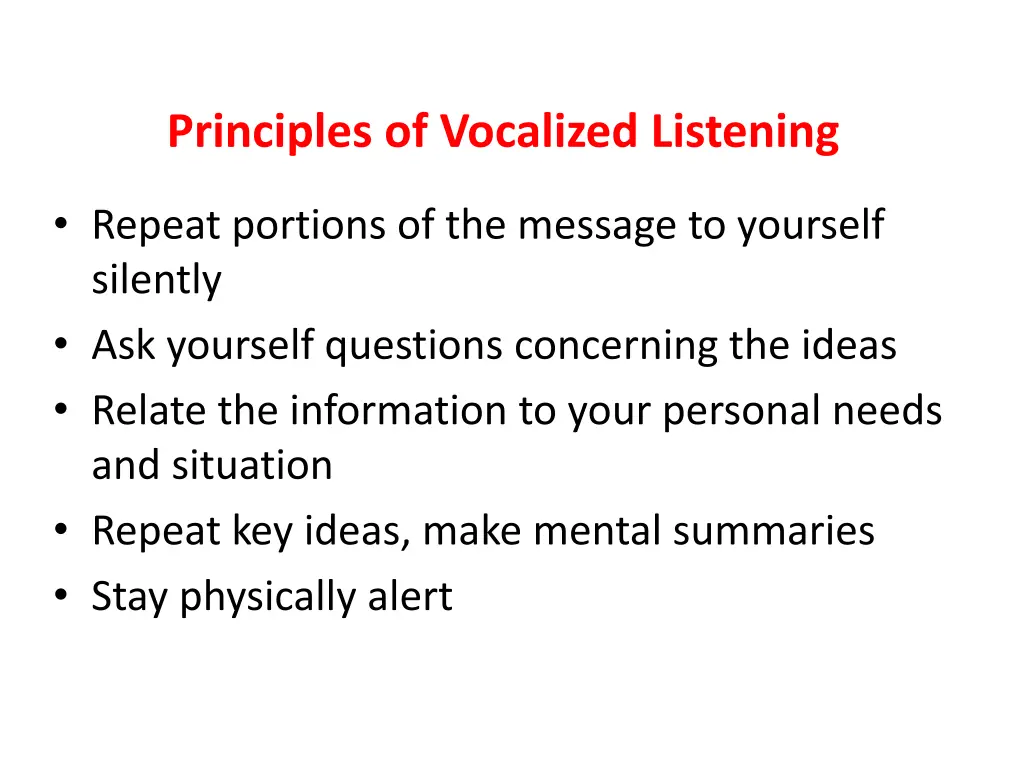 principles of vocalized listening