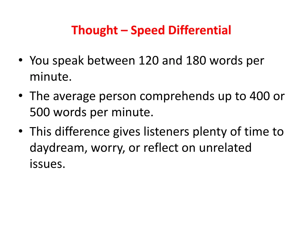 thought speed differential
