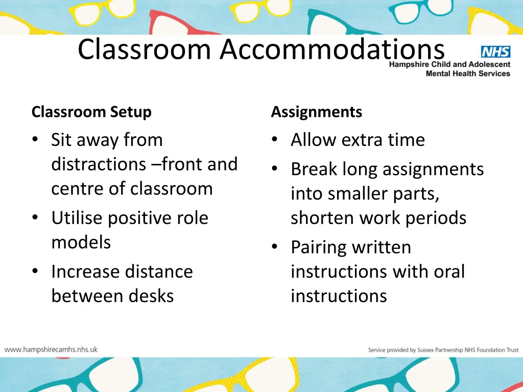 classroom accommodations