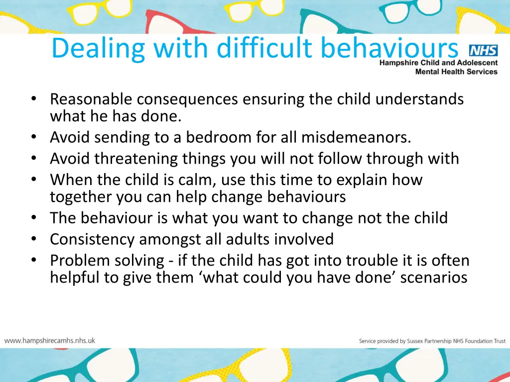 dealing with difficult behaviours