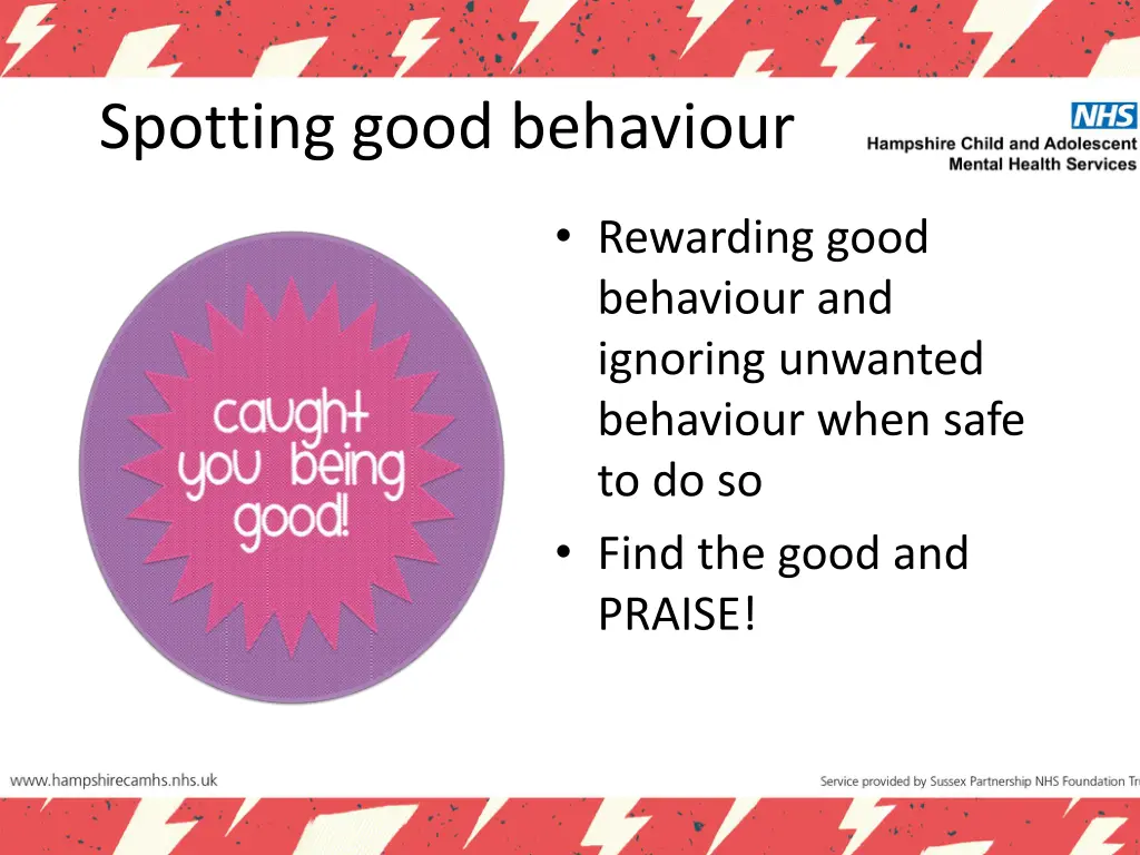 spotting good behaviour