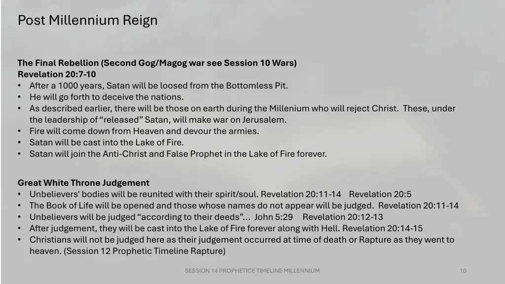 post millennium reign