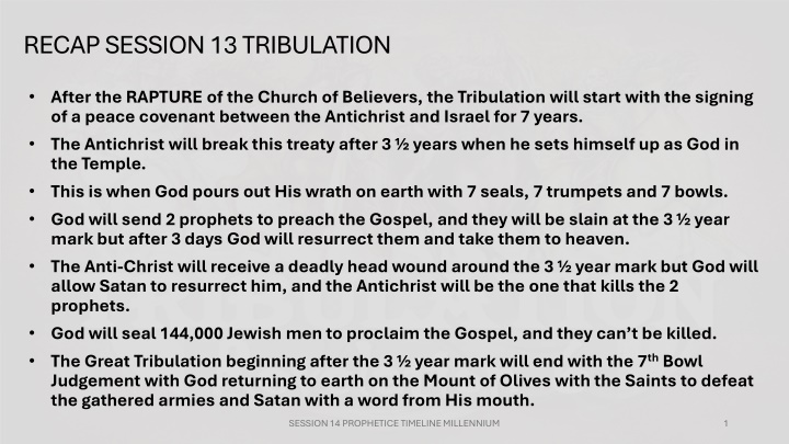 recap session 13 tribulation