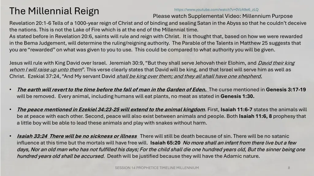 the millennial reign revelation 20 1 6 tells