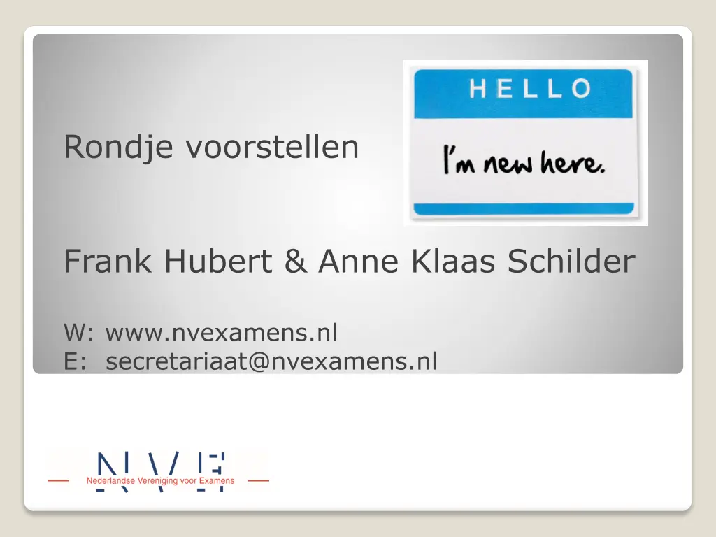 rondje voorstellen