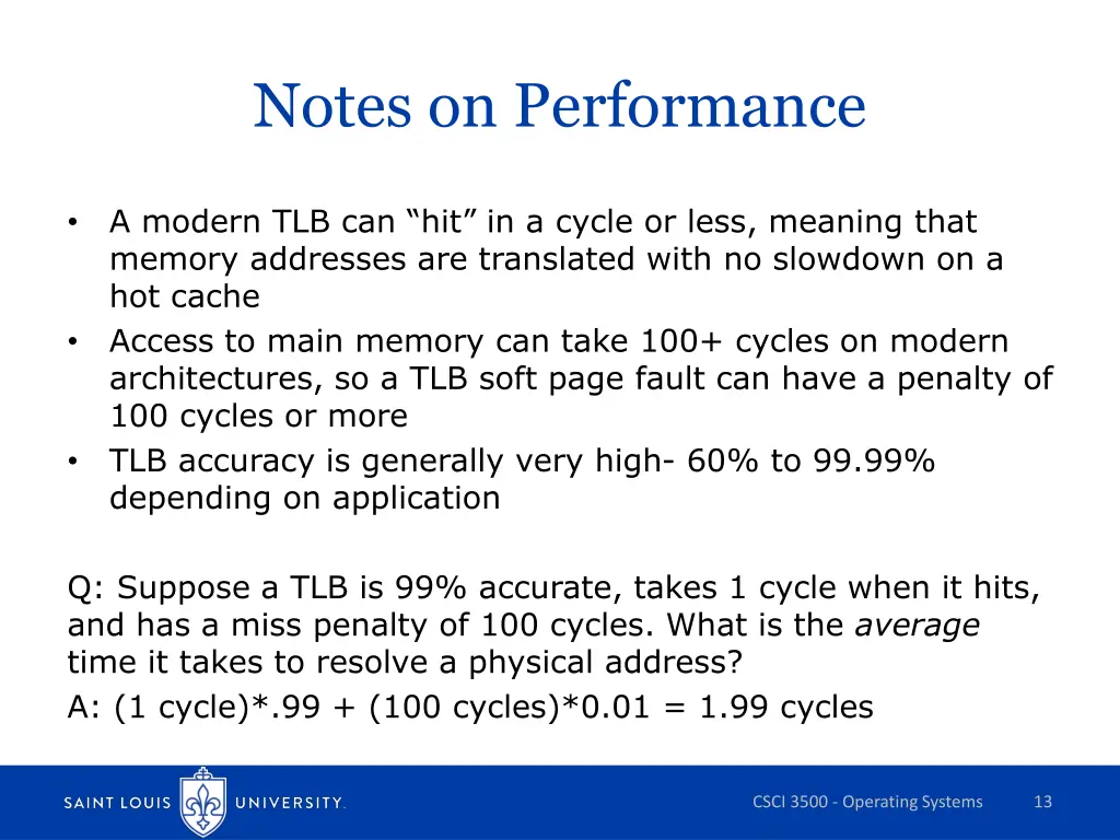 notes on performance