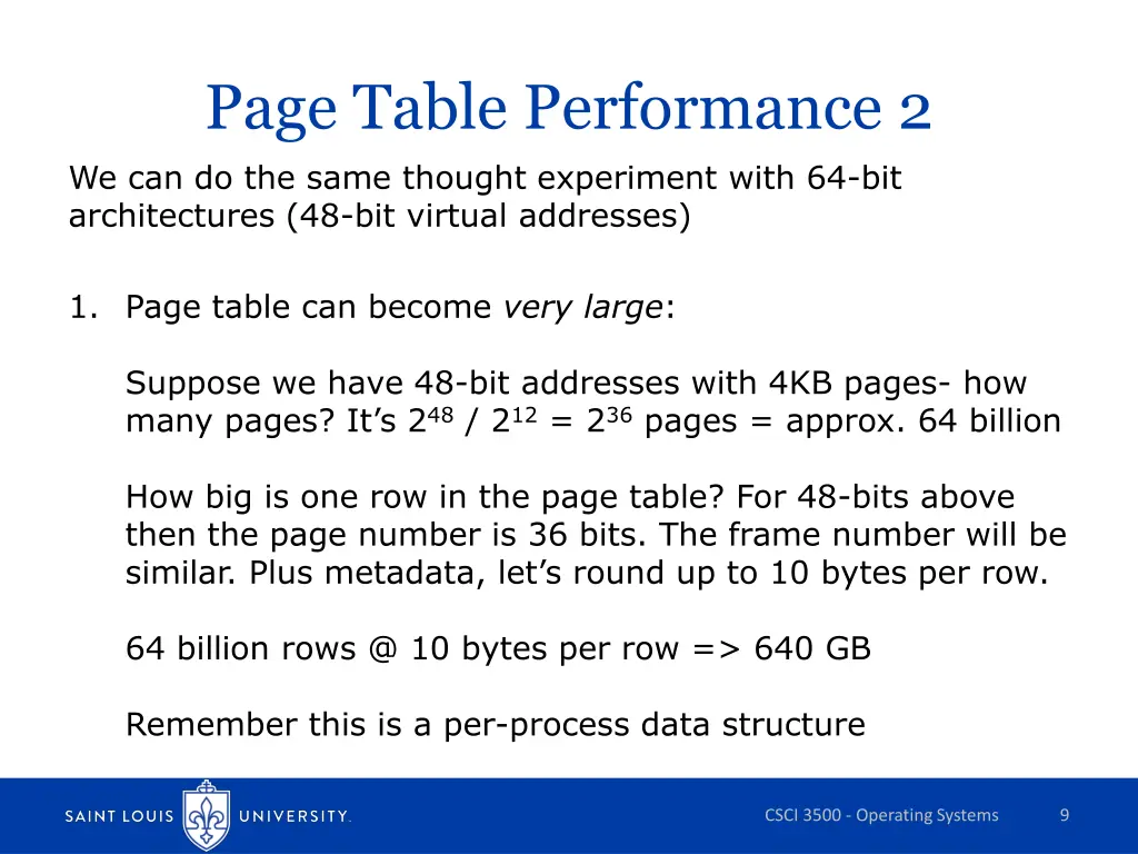 page table performance 2 we can do the same