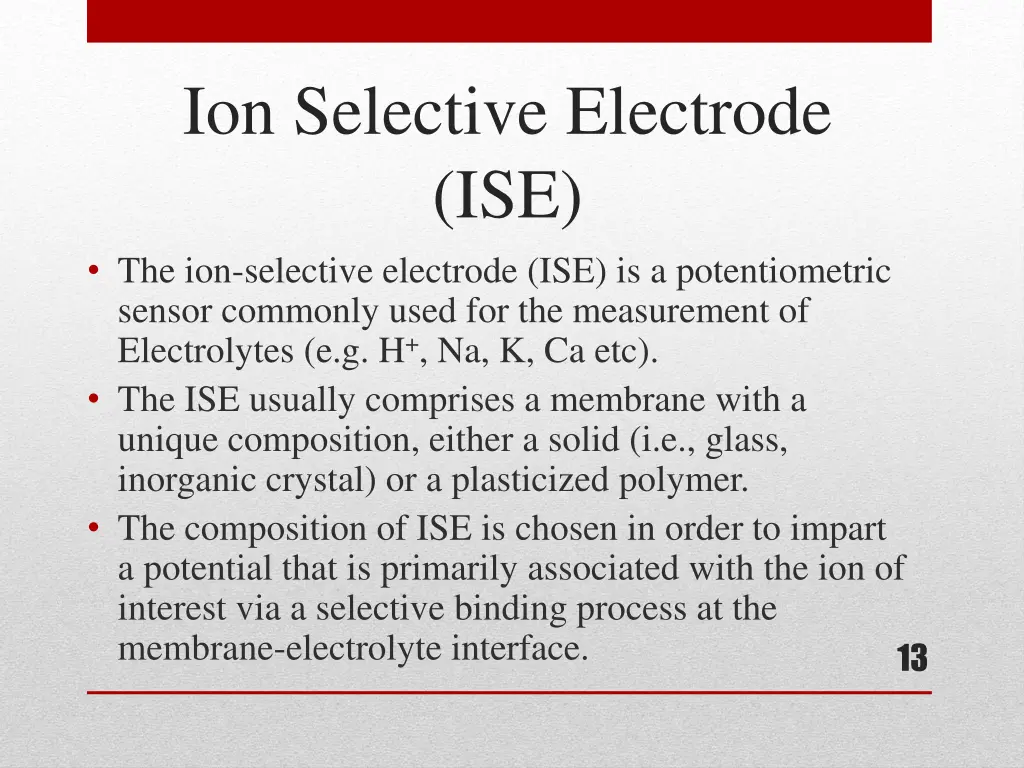 ion selective electrode ise the ion selective