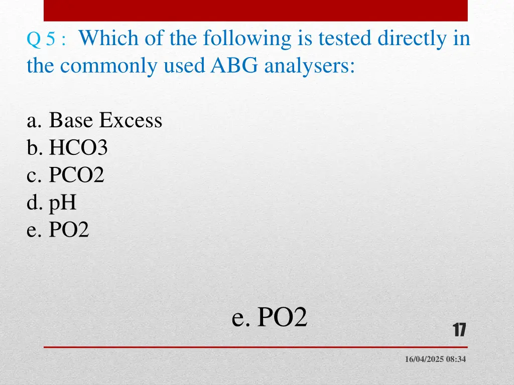 q 5 which of the following is tested directly
