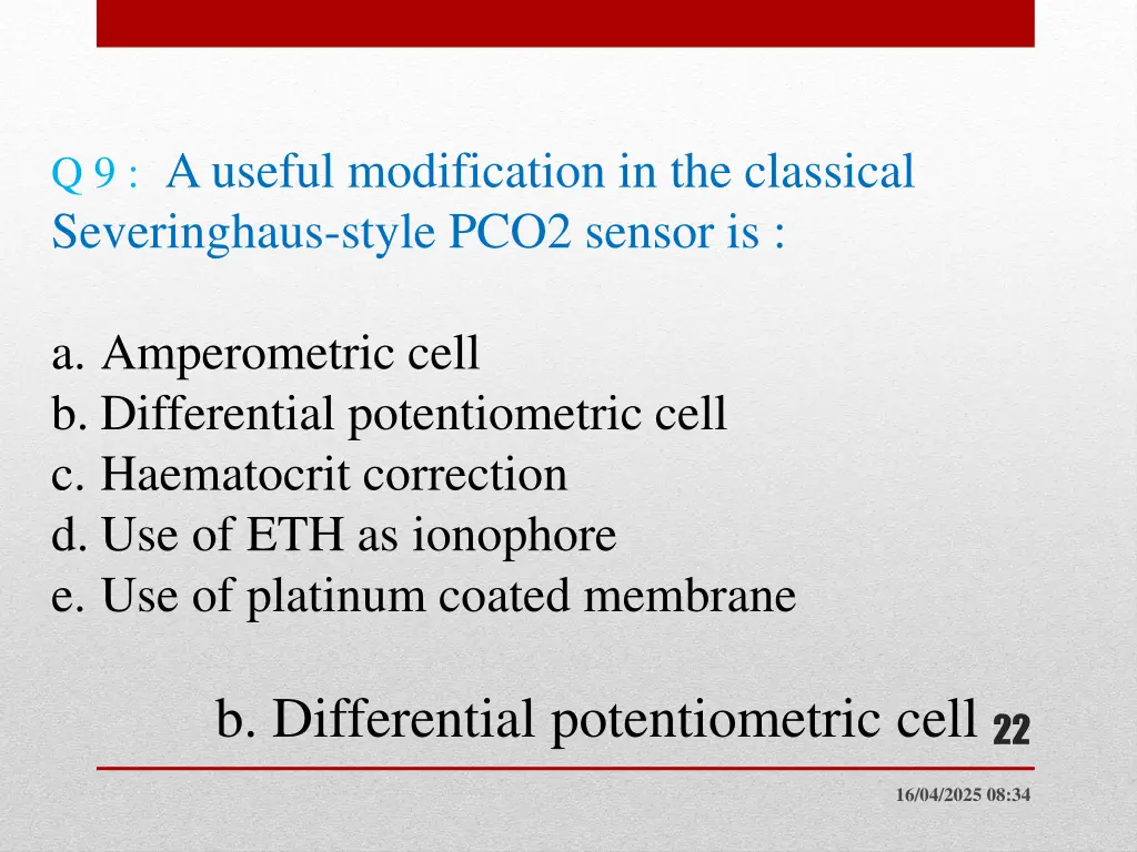 q 9 a useful modification in the classical