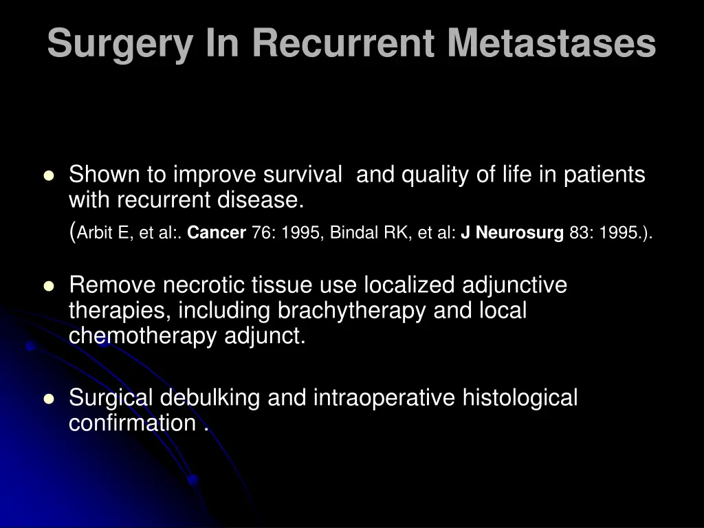 surgery in recurrent metastases