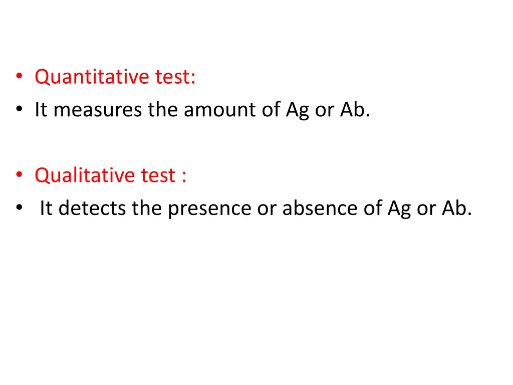 quantitative test it measures the amount