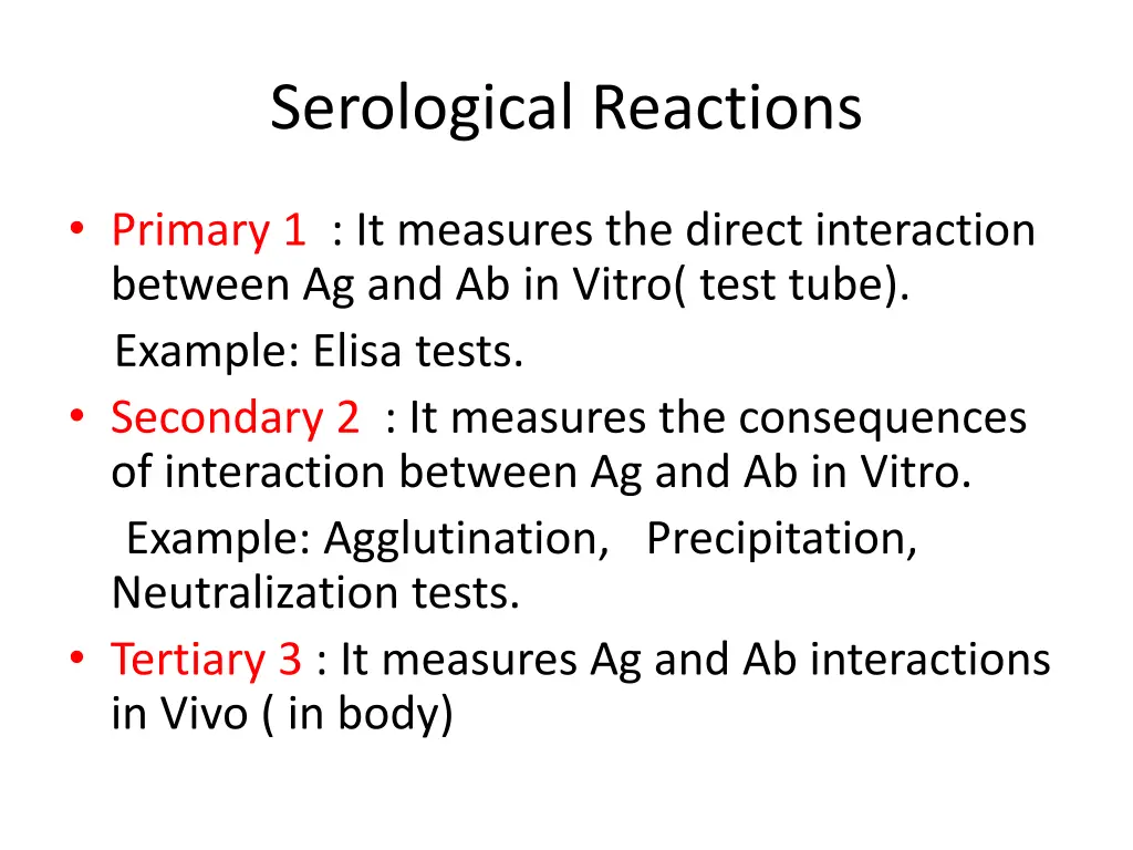 serological reactions