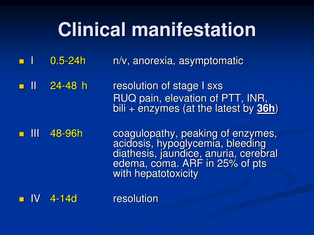 clinical manifestation